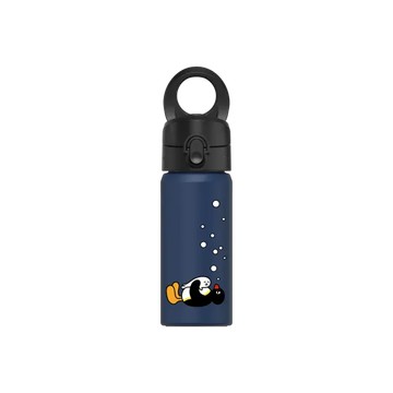 磁吸水壺 AquaStand 不鏽鋼 480cc - 無吸管 子夜藍 - Pingu 企鵝家族 - Pingu ＆小海豹