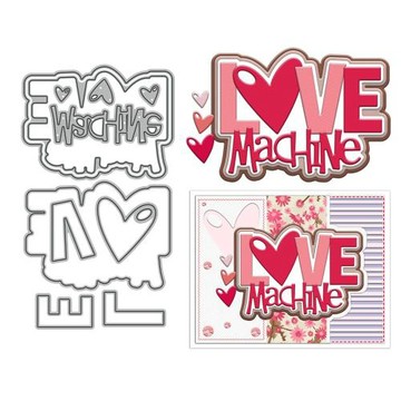 壓花刀模love machine金屬切割刀模scrapbook紙藝手賬本碳鋼刀模