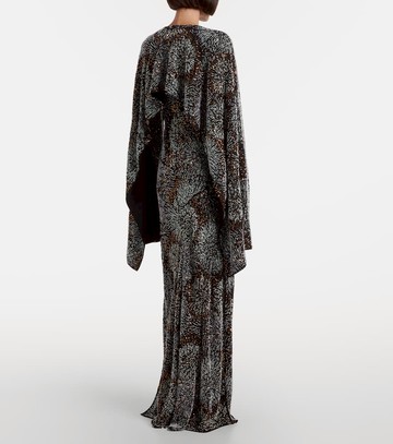 Rabanne Embellished caped gown