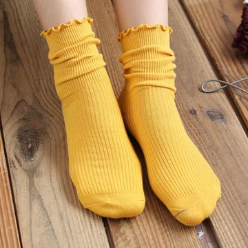 韓版襪子女潮ulzzang學院風街頭運動中筒襪學生堆堆襪木耳邊短襪