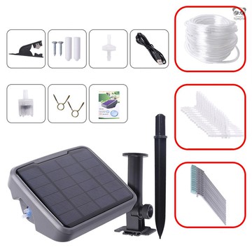 太陽能自動澆花器定時淋花澆水器盆栽滴灌系統花園自澆水設備 內置電池 可調滴箭版本(6國語言說明書)