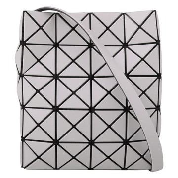 ISSEY MIYAKE 三宅一生 BAOBAO -  皮質幾何菱格肩斜背包(淺灰白)霧面-慈濟