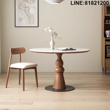 餐桌椅組合 餐桌 餐椅 免運 熱銷 附發票 大理石餐桌 岩板餐桌 實木餐桌 法式中古風實木圓形餐桌簡約家用小戶型純白復古飯桌陽臺休閑桌 支持訂製