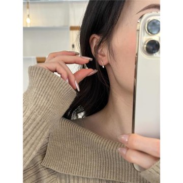 十里間【J J｜純銀】簡約氣質亮晶晶S925銀耳環百搭通勤耳鉤耳釘