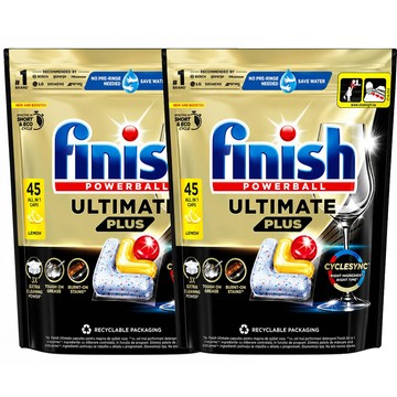 洗碗機洗劑 FINISH 最高級別 奢華極緻洗碗錠45顆*2包 任選原味/檸檬(平輸品)