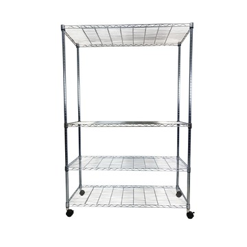 我塑我形 120 x 45 x 185 cm MIT耐重移動式萬用鐵力士鍍鉻四層收納架 置物架 鐵力士架 四層架