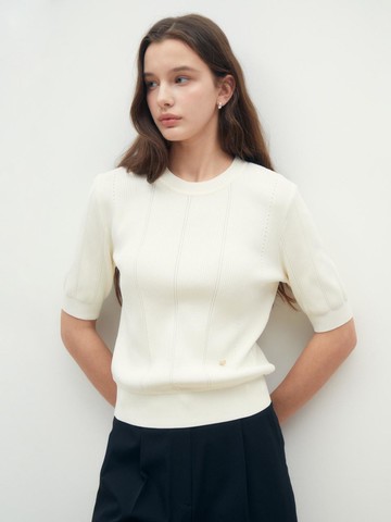 Ribbed Crop Pullover Knitwear (GR3A1POJ21)