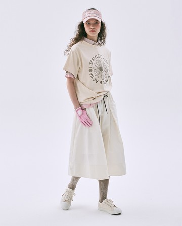 MARDI MERCREDI 印花短TEE 奶油米色 經典小雛菊 卡其花 寬鬆 T-SHIRT ACTIF EMBLEM