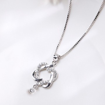 隔日出貨 忐忑 怦然心動 0.1克拉 10分 莫桑鑽 水晶 奧地利水晶 項鍊 項鏈 不退色N83