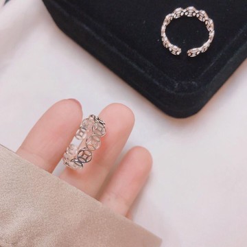 臺灣出貨🌺新版925銀招財銅錢輕奢優雅戒指開口女時尚百搭銀飾食指無名指