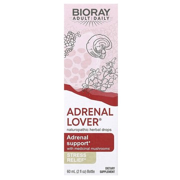 Bioray, Loving Energy，醫級蘑菇腎上腺幫助，無酒精，2 液量盎司（60 毫升）