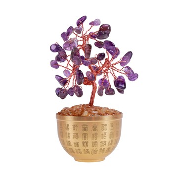 迎貴人紫水晶百福開運樹