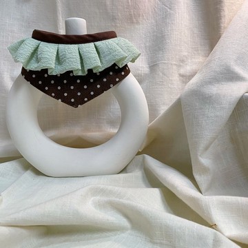 發裁手作。Facai Handmade 寵物領巾 毛孩瑪格領_薄荷巧克力