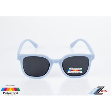 Z-POLS 兒童用質感淺藍紫好看鉚釘版型設計彈性材質 Polarized寶麗來偏光太陽眼鏡(抗紫外線UV400)