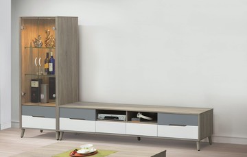 【歐風別館】肯詩特淺灰雙色9尺L櫃【基隆至台中免運費】