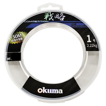 okuma 寶熊釣具 戰略 Competition 碳纖線 淡海水可用 高比重氟 硬高耐磨 釣魚 路亞 1號  150m  透明色  1個
