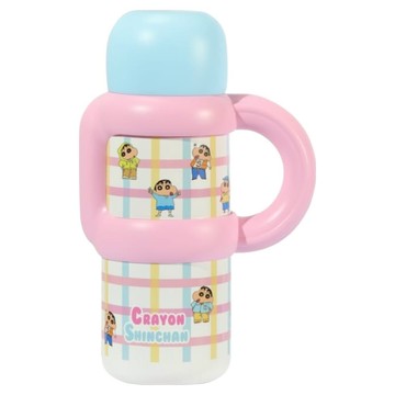 萌兔兔 蠟筆小新 316泰酷附把手大容量保溫瓶  藍粉色  1個  1L