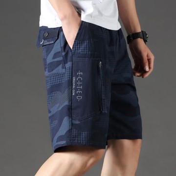 休閑短褲男夏季外穿五分褲潮流寬松純棉薄款運動工裝5分褲子男褲
