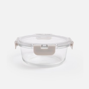 多用途耐熱玻璃保鮮盒600mL 圓形