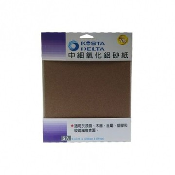 中氧化鋁砂紙 9X11吋 5入#100