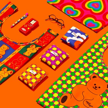 【blank.】Wiggle Wiggle 環保袋v2-(黃色花園/黑色花園/綠色花園/雲朵小花/微笑小花(千鳥格)/夢想家/格子小熊/愛心/方格小花/方格小熊/方格櫻桃/方格小熊)