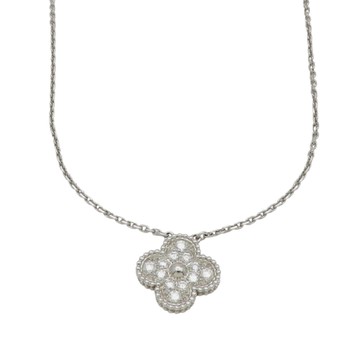 Van Cleef ＆ Arpels 梵克雅寶 18K白金 鑽石 Vintage Alhambra 項鍊 ARA46100 【二手名牌BRAND OFF】