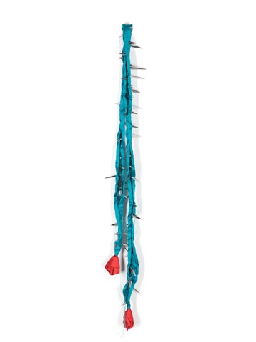 JORDANLUCA - spike rose silk scarf - men - Metal/Silk - One Size - Blue
