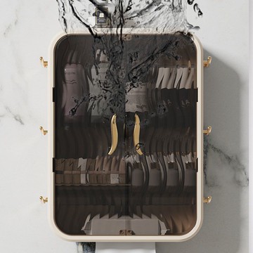 免運 開立發票 新款壁掛式化妝品收納盒密封防水免打孔家用浴室衛生間多層置物架 快速出貨