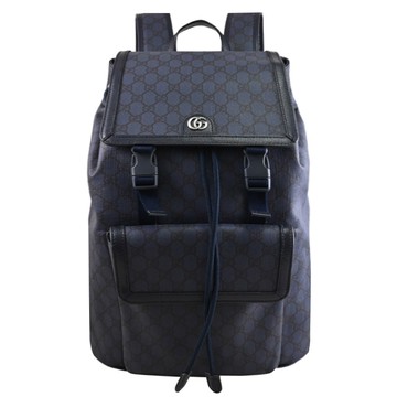 GUCCI 792104 Ophidia GG Supreme 印花翻蓋抽繩旅行後背包.深藍