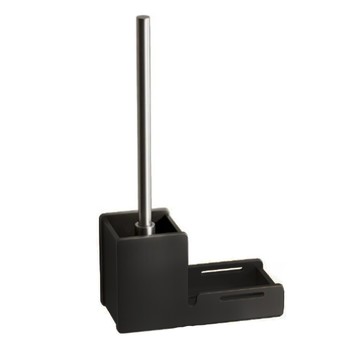 馬桶刷套組 太空鋁材質 耐腐蝕 免釘膠安裝 適用於浴室  黑色  1組