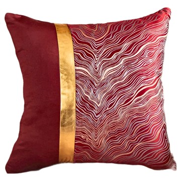 西格傢飾 北歐風燙金紋理抱枕 45 x 45cm 奢金紅 高精密提花面料+珍珠棉枕心