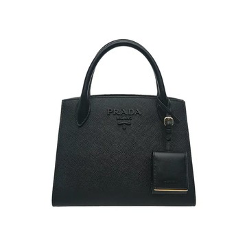 PRADA 1BA156 SAFFIANO 耐刮皮革單色同色標幟手提包托特包斜背包