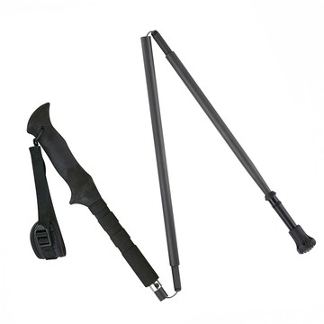 【單支入】直把碳纖維四節折疊登山杖(A1WSGZ02N消光黑/輕量/登山/健行/折疊)