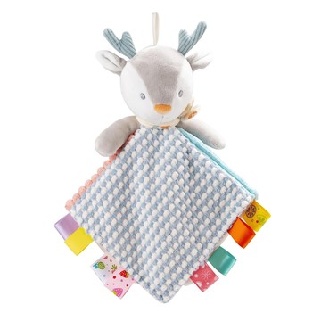 Ocean Baby 柔軟動物布偶安撫巾 觸覺刺激  北歐小鹿 粉彩色調  1個