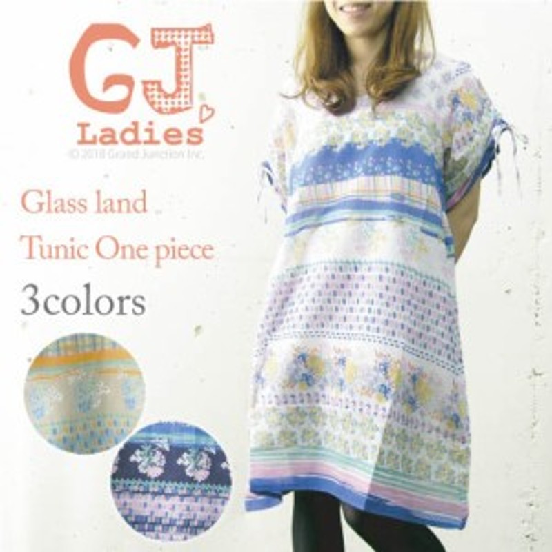 Gjladies ワンピース 花柄チュニックワンピース Gat007 通販 Lineポイント最大1 0 Get Lineショッピング