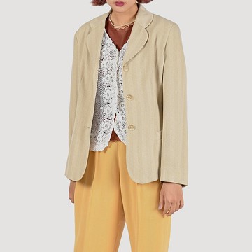 【蛋植物古著】音符紋理古著西裝外套