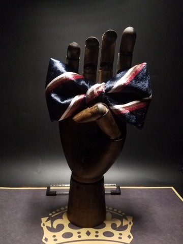 斜條紋絲絨領結領花復古風潮時尚蝴蝶結