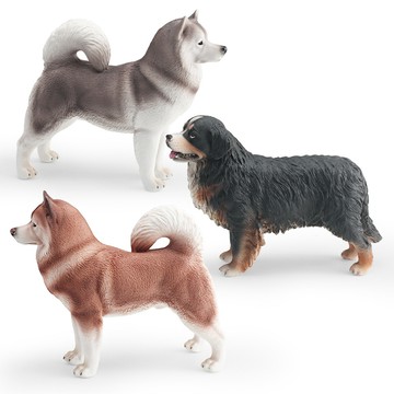 🌈「動物世界」仿真寵物狗狗模型兒童認知伯恩山犬阿拉斯加犬雪橇犬裝飾擺件