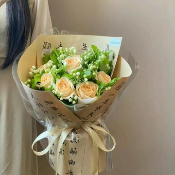 ❀【花中世界】❀【活動中】蘭亭序白玫瑰茉莉畢業送同學閨蜜國風系列新中式花束