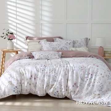 HOYACASA 60支銀纖維抗菌天絲兩用被床包組｜紫韻花語｜(雙人/加大/特大)