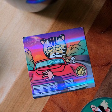 彩虹膜防水貼紙 - 石虎的復仇