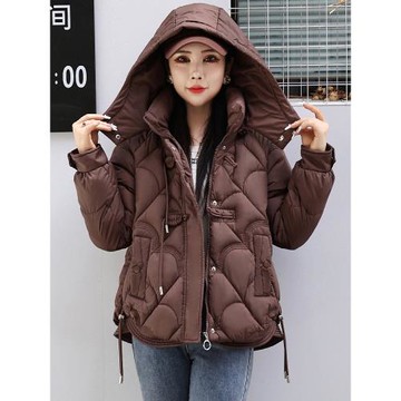 短款可拆脫帽棉衣女士冬季2023新款復古盤扣寬松棉服加厚保暖棉襖