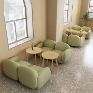 【台灣公司 可打統編】2024新奶茶店休閑卡座沙發烘焙甜品店洽談咖啡廳西餐廳餐桌椅組合 b7241