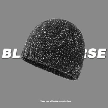 現貨+預購 針織帽毛帽-彈力黑色閃亮包頭帽男女帽子1色74hv38【獨家進口】【米蘭精品】