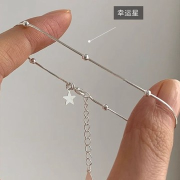 限時特賣🔥 S925純銀倖運星蛇骨手鏈極簡風女手飾日常手繩休閒風優雅配飾 手鍊