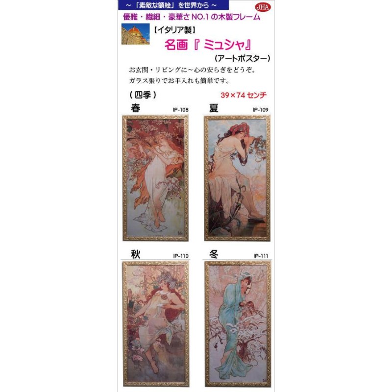 アルフォンス・ミュシャ、果物、希少な画集より、新品高級額・額装付 アルフォンス・ミュシャ、果物、希少な画集より、新品高級額