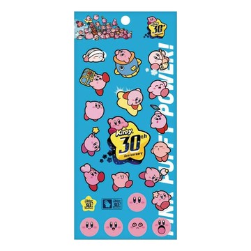 enSKY 星之卡比30週年透明貼紙 藍色 PET材質 六歲以上適用 日本產  1組