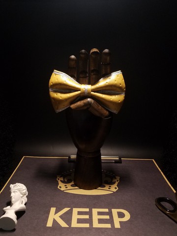 金色皮革絲帶領結貴族風蝴蝶結