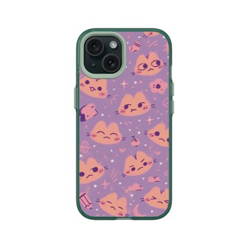 iPhone 15 Clear 憂墨綠 - Jazlynn - 貓咪貼圖-紫色