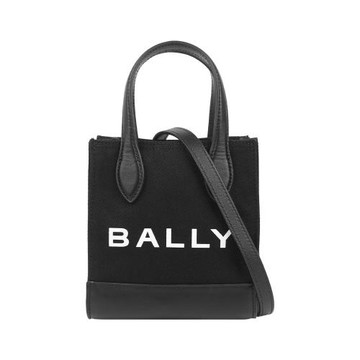 BALLY Bar XS 帆布及皮革迷你二用托特包(黑色)